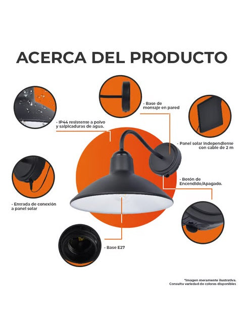 Aplique Campana Solar 1.5W Sonkra