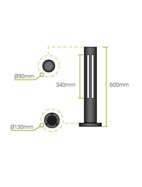 Bolardo LED para Jardín PST11LED-C