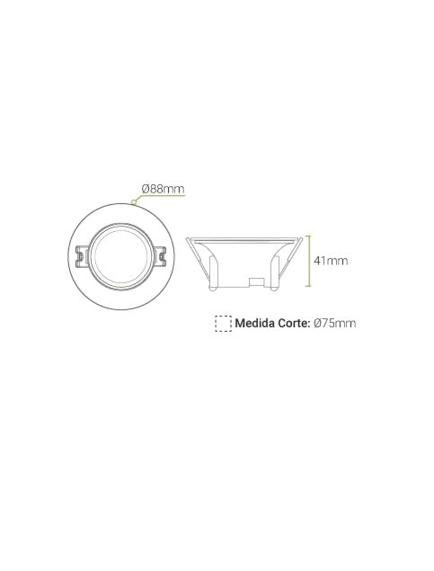 Bala Para GU10 Recesada Bicolor