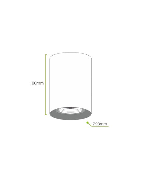 Cilindro GU10 de sobreponer PC