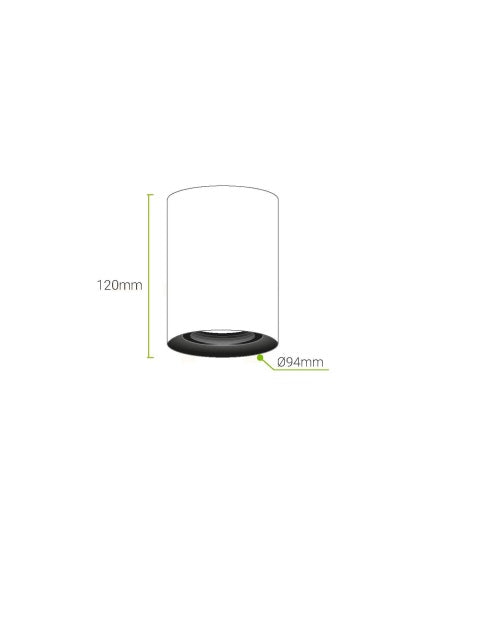 Cilindro GU10 de sobreponer AL
