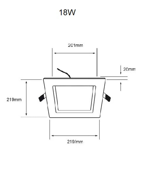Panel Cuadrado de Incrustar