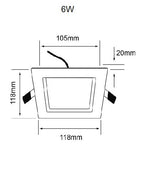 Panel Cuadrado de Incrustar