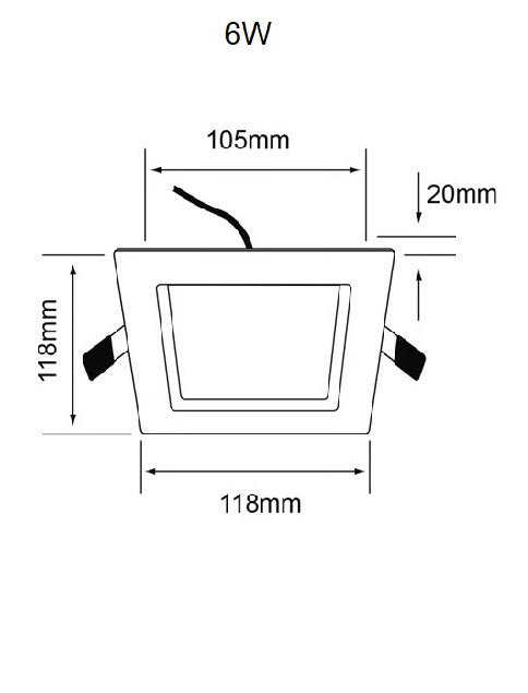 Panel Cuadrado de Incrustar
