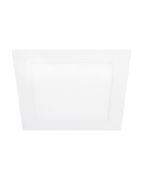 Panel Cuadrado 12W Incrustar para empotrar en techo con sujetadores laterales.